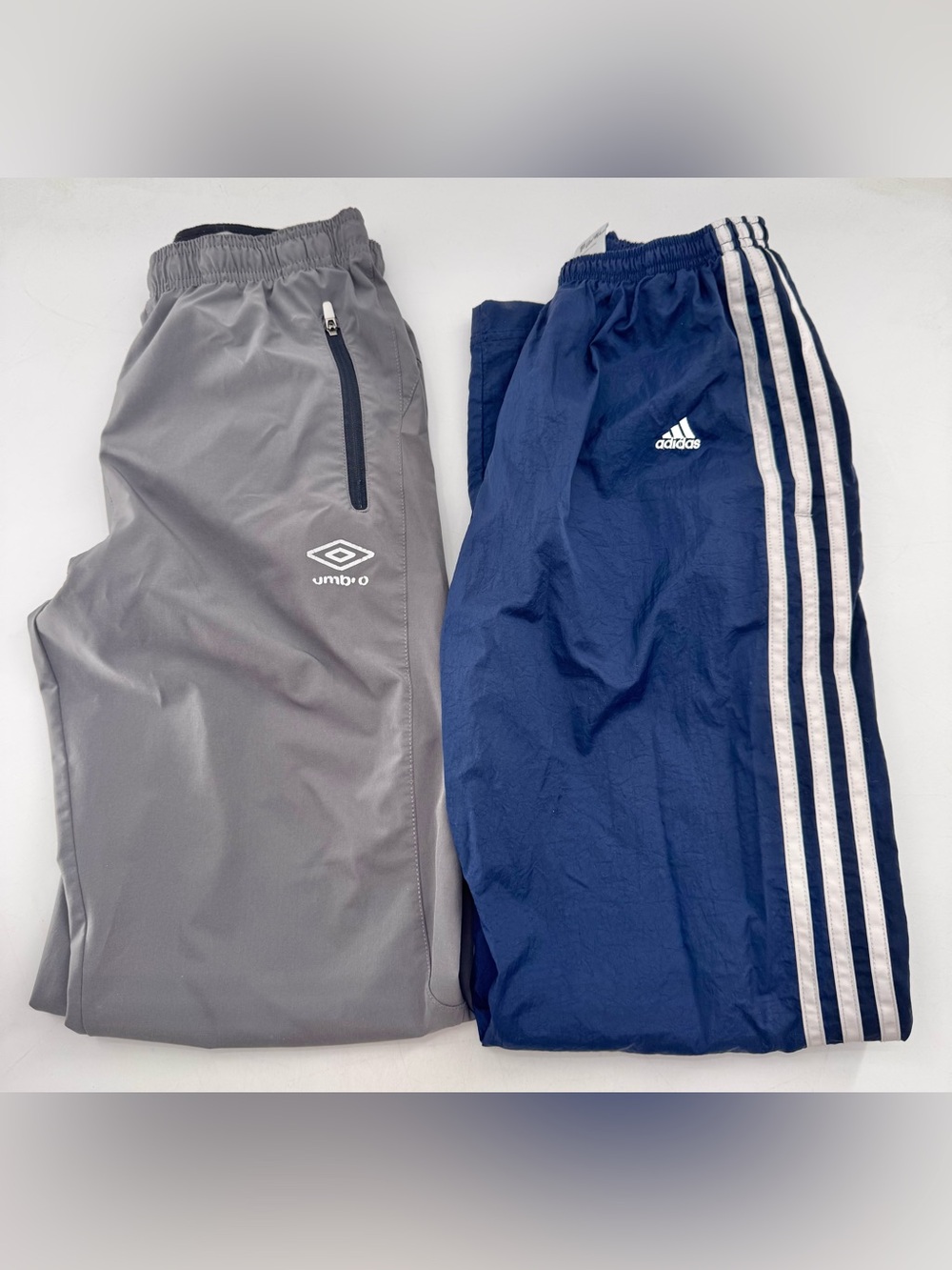 Jogger Track Pants Boys Size L 12/14 Grey Navy 2pc Wind Pants Athletic Unisex